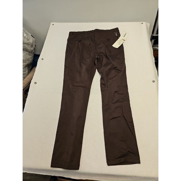 Matchstick Argus Brown Pants Mens 36  Brown Straight Leg  Solid Trousers New - Picture 7 of 8
